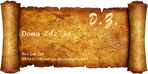 Doma Zója névjegykártya